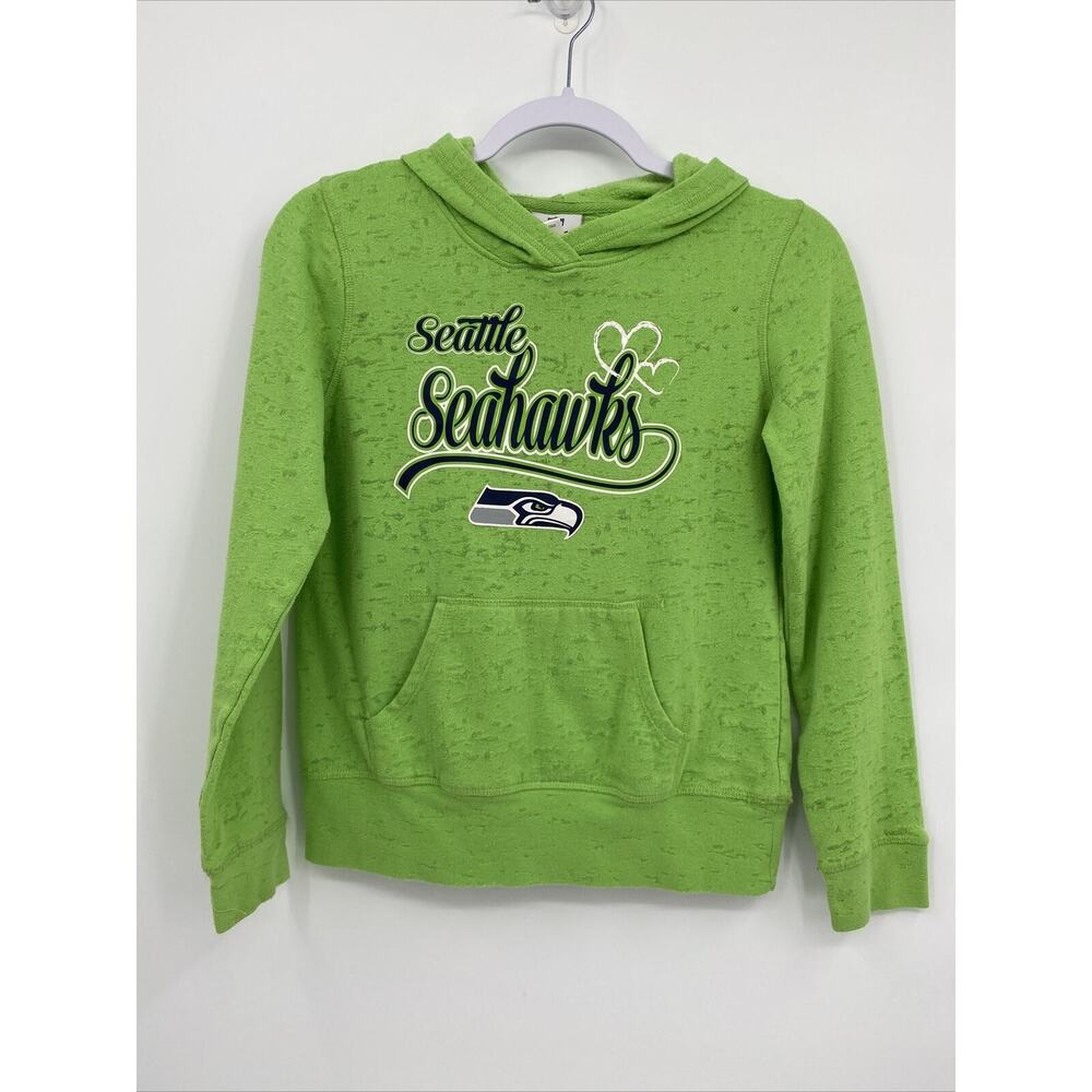Team Apparel Girls NFL Seattle Seahawks Pullover Hoodie Sweatshirt Green Size 14